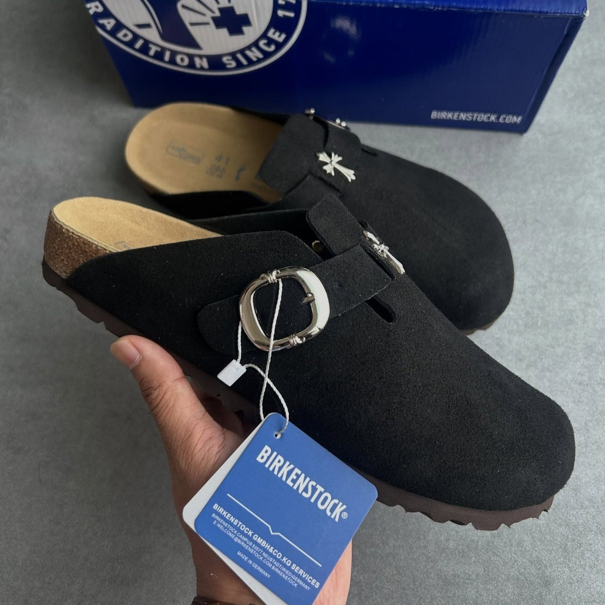 Birkenstock x Chrome Suede Clogs